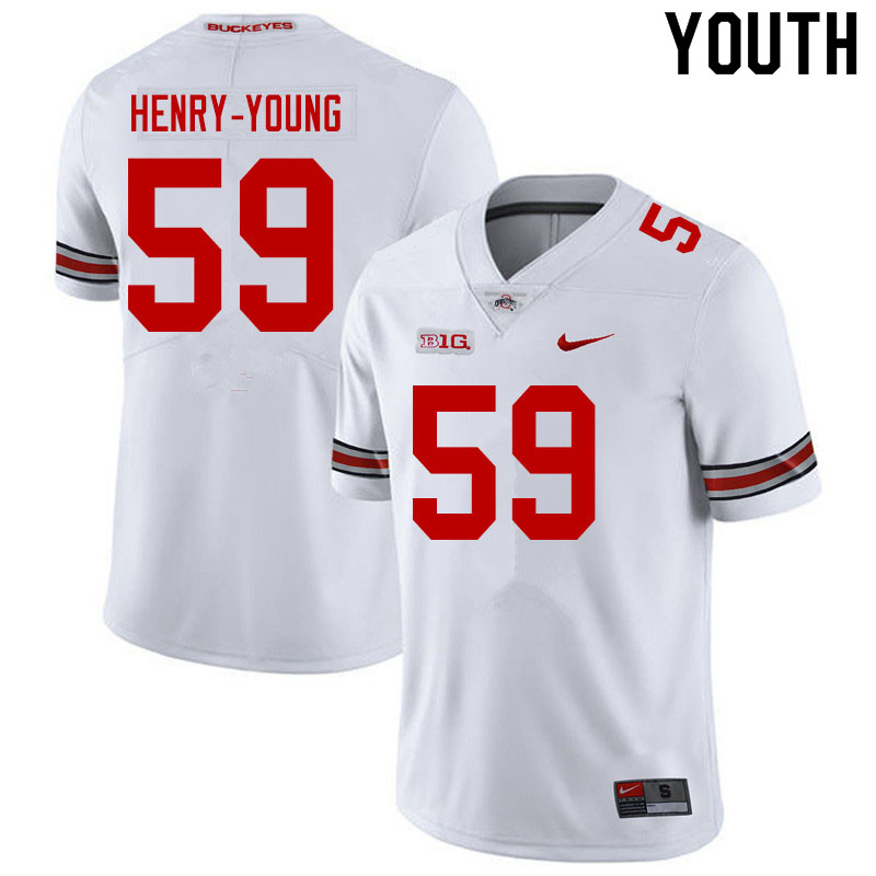 Youth #59 Darrion Henry-Young Ohio State Buckeyes College Football Jerseys Sale-White